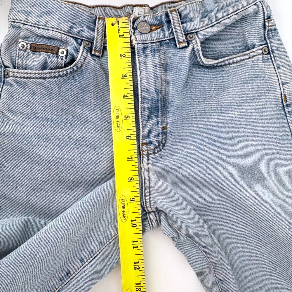 Vintage Calvin Klein Jean Womens 3 Straight Leg Double Stone Wash Light Blue 90s - Picture 7 of 8